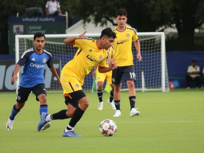 Youth football team training